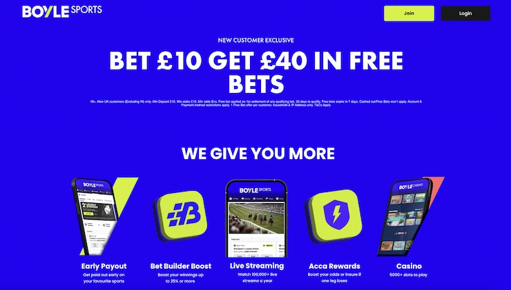 Boyle Sports gives away more bonuses than most UK betting apps.